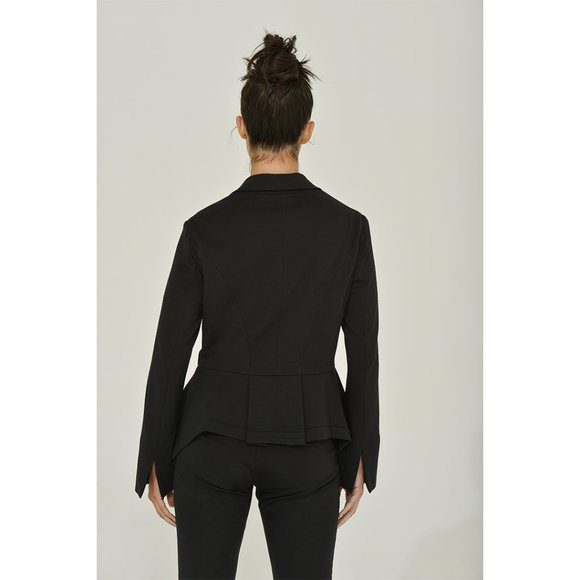 Black Peplum Jacket with Slit Sleeves | Eco-Friendly | Vintage Inspired | NWT - Picture 7 of 13